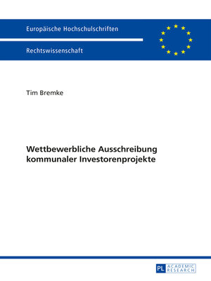 cover image of Wettbewerbliche Ausschreibung kommunaler Investorenprojekte